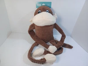 ZippyPaws Plush Dog Toy Monkey Crinkle Squeaky X-Large Brown New - Picture 1 of 8
