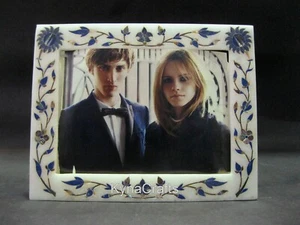 Photo Frame Inlaid with Natural Gemstone White Marble Picture Holde 9 x 7 Inches - Picture 1 of 4