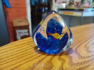 Vintage Murano Style Art Glass ~ Two Sided Aquarium with 2 Fish - Picture 1 of 16