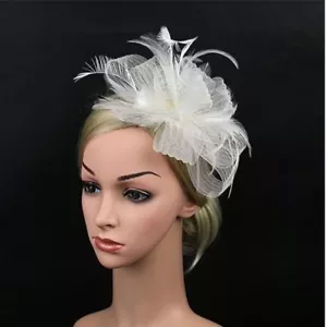 Headwear Hat Decor Fascinator Headband Hair Clip Women Feather Large Floral - Picture 1 of 14