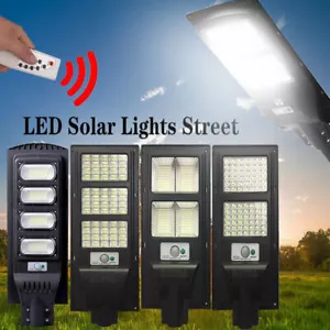 LED Solar Light Street Flood Light Radar Sensor Remote Outdoor Garden Lamp White - Picture 1 of 16