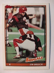 Trading Card NFL Football Jim Breech Cincinnati Bengals Topps 1991 - Bild 1 von 2