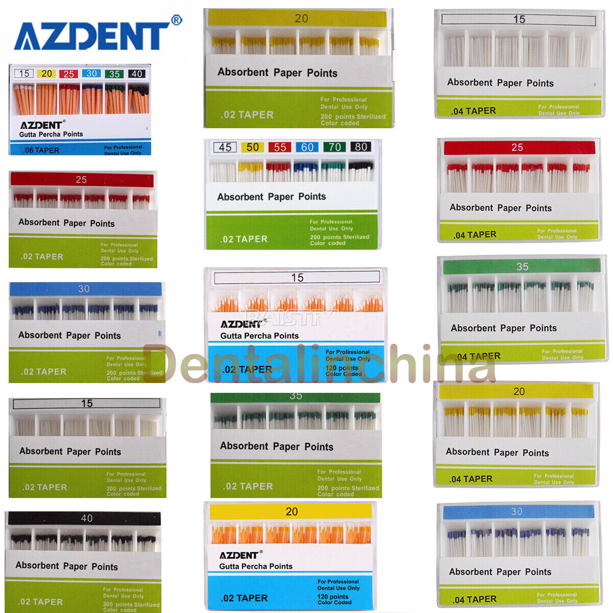 GUTTA PERCHA 04 TAPER CODIGO COLOR 30 CON MARCAS PROFUNDIDAD (60P EN 6