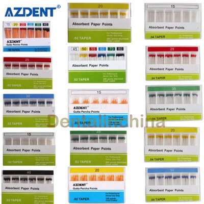Dental Endo Cotton Fiber Absorbent Paper Points / Gutta Percha Point Fiber Taper - Image 1 of 4