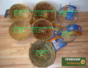 Nest Kanarien Kanariennest Vogelnest Drahtnest Waldvogelnest Bambusnest Cocos - Bild 1 von 22