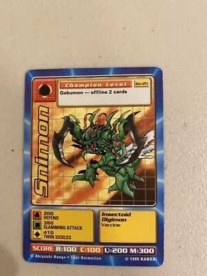 1999 Digimon - Digital Monsters Trading Card Game Unlimited Snimon #BO-25 - Image 1 of 2