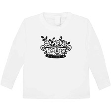 'Flowers In Pot' Children's / Kid's Long Sleeve Cotton T-Shirts (KL036673)