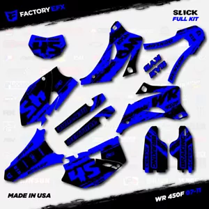 Black & Blue Slick Racing Graphics Kit fits Yamaha WR450F 07-11 Decals WR 450F - Picture 1 of 5
