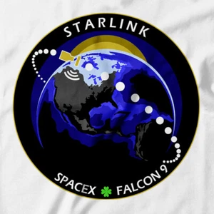 Camiseta programa Starlink SpaceX FALCON 9 lanzamiento 12000 misión satelital Elon Musk - Imagen 1 de 13