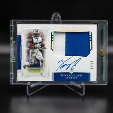 2019 National Treasures TONY POLLARD RC Patch Auto /25 Silver Holo Cowboys RPA