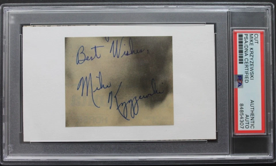 Mike Krzyzewski Signed Autographed 3x5 Cut Legendary Coach K Duke Basketball PSA - Image 1 of 4