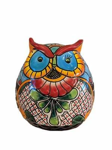 Maceta de búho, maceta de cerámica, cerámica Talavera hecha a mano, decoración de jardín - Imagen 1 de 2
