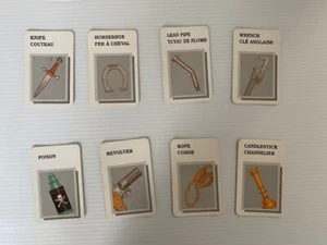 Clue Master Detective 1988 All Eight 8 Weapon Cards Replacement Parts - Bild 1 von 2
