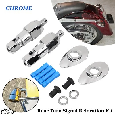 Kit de reubicación de señal de giro trasera para Harley Softail Deluxe FLSTN Deuce FXSTD FXST Foto 1 de 4