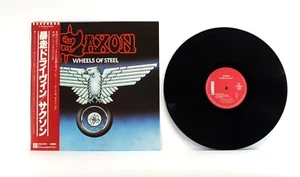 SAXON "Wheels Of Steel" VERY CELAN JAPAN orig. 1st edition with OBI & insert - Picture 1 of 7