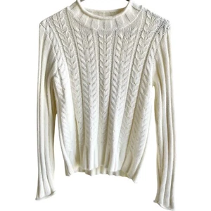 Gap Kids Girl Cable Knit Sequin Sweater Size XL (12) Angora Blend Ivory White - Picture 1 of 9