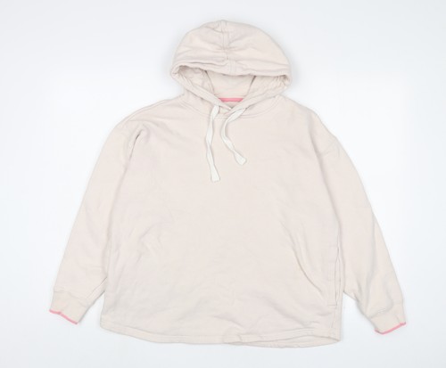 VETEMENTS Abbigliamento Crew Donna Beige Cotone Pullover Felpa con Cappuccio Taglia 10 Pullover Logo Embro