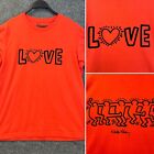 Keith Haring x Uniqlo LOVE print orange/red t shirt size large