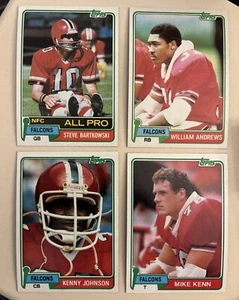 1981 Topps Falcons Steve Bartkowski  W Andrews  Mike Kenn RC Kenny Johnson RC - Picture 1 of 2
