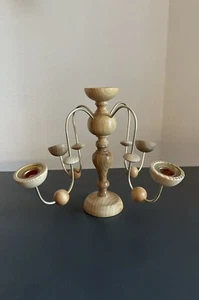 Holz Kerzenhalter Lichterspinne Kerzenleuchter Erzgebirge Volkskunst 17,5cm - Bild 1 von 5