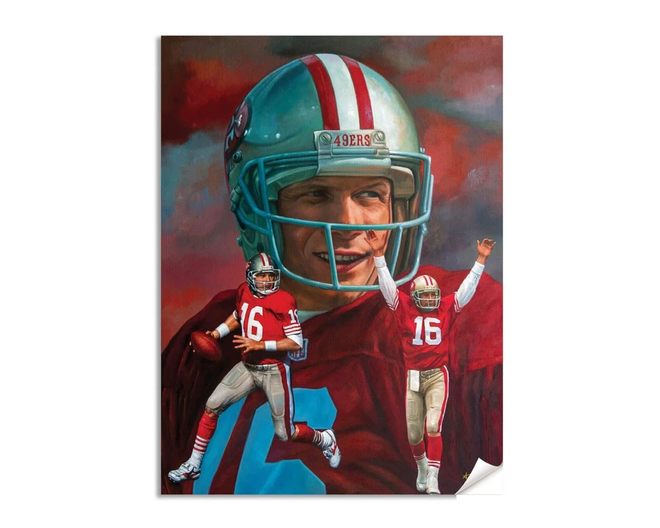Impresión artística de fútbol americano Joe Montana QB Quarterback San Francisco 49ers NFL 1AM3 Foto 1 de 4