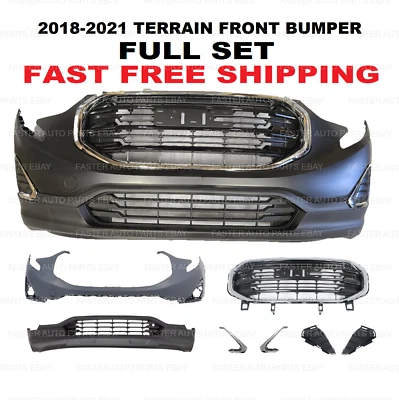 Front Bumper Cover For 2018 2019 2020 2021 GMC Terrain Grill upper bumper lower - Image 1 of 4