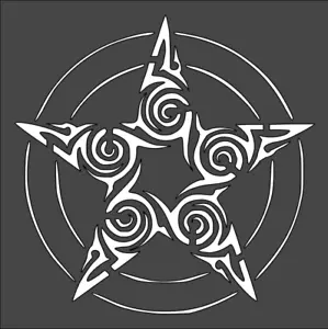 1- 8x8 inch Custom Cut Stencil, (PC-85) Wiccan Twined Star - Picture 1 of 1