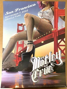 OFFICIAL MOTLEY CRUE San Francisco Sept 7th 2022 Stadium Tour SIGNED AP Poster - Picture 1 of 5