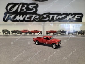Customized 1997 Ford F250 Extended Cab 1:64 Metal Diecast  4x4 OBS Red - Picture 1 of 9