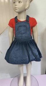 George Girls Denim Dungarees Pinafore Dress 2-3 Years - Picture 1 of 2