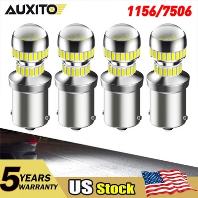4x AUXITO Super Brillante LED 1156 P21W 7506 Luz de Respaldo Inverso Bombilla Blanca 5600LM Foto 1 de 4