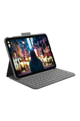 Logitech iPad 10.9 inch Keyboard Case Slim Folio iK1060GRA Wireless Oxford Gray - Image 1 of 4