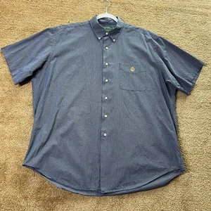 Ralph Lauren Camicia Uomo XL Alta Blu Plaid Bottoni Manica Corta Cotone - Foto 1 di 6