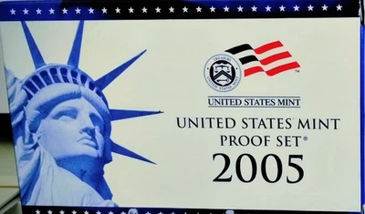 2005 S UNITED STATES MINT PROOF SET 11 COINS W/BOX COA. - Image 1 of 4