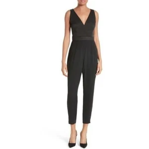 Ted Baker Wiomen's V-Neck Ossia Sparkle Trim Jumpsuit in Black Size 0(XXS) $395 - Picture 1 of 8