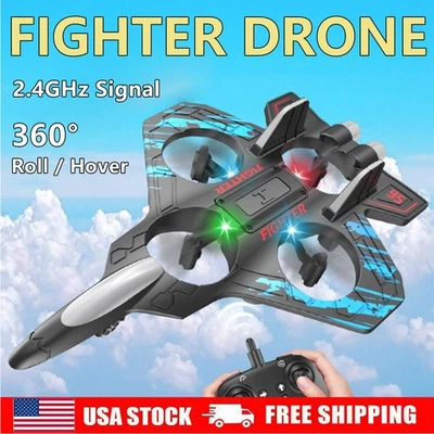 2.4G RC Foam Glider Jet Plane Remote Control Stunt Airplane Toy with Light Xmas - Image 1 of 4