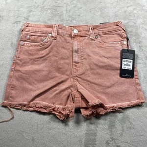 True Religion Shorts Maisie High Rise Hummer Biskuitrot/Pink Größe 30 Neu mit Etikett - Bild 1 von 12