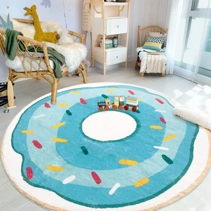 Kinderteppich Teppich 5,2 Fuß Rund Donut Schlafzimmer Kreis Groß Spielen 5,2 Fuß, Blau  - Bild 1 von 9