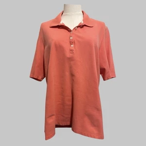L.L. Bean Womens Polo Golf Outdoors Travel Coral Classic Short Sleeve Top Size L - Picture 1 of 10