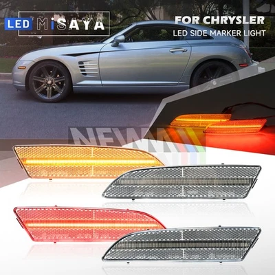 4x Para Chrysler Crossfire 2004-2008 LED Luz Marcadora Lateral Delantera + Trasera Lente Transparente  Foto 1 de 4