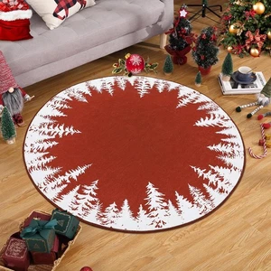 3 Fuß Weihnachten Kreis Vorleger Waschbar Rund Teppich Indoor Überwurf Bodenbezug - Bild 1 von 8