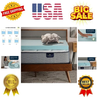 Colchón de espuma viscoelástica ThermaGel Cooling, alivio de presión, 3 pulgadas, dos... Foto 1 de 4