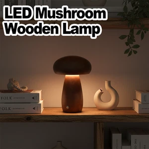 Rechargeable Mushroom LED Table Lamp Night Light Cordless Bedside Lamps Dimming - Picture 1 of 13