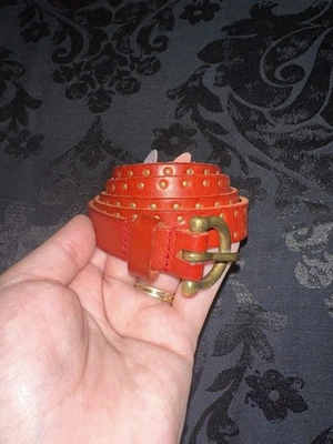 Old Navy Genuine Leather Red Skinny Belt M - Image 1 of 3