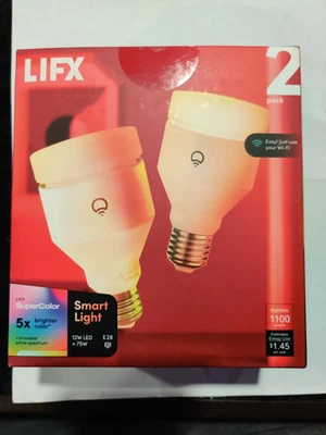 2-Pack LIFX 75-Watt Equivalent E26 Multi-Color Smart WiFi LED Smart Light Bulb - Image 1 of 4