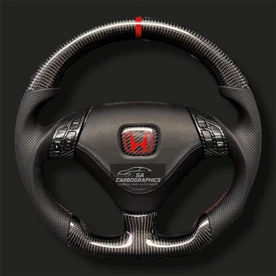 Honda Accord Real Carbon Fiber Custom Steering Wheel For 2003-2007 - Image 1 of 4