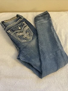 Distressed Rock Revival Women Teens Jeans Beet Red Mid-rise Ankle Skinny Size 26 - Picture 1 of 15