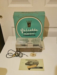 Grabadora de cinta vintage Juliette modelo LT-41 4 transistores con caja sin probar - Imagen 1 de 23
