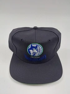 Vintage Minnesota Timberwolves Black Snapback Hat Twins Ent (a45) - Picture 1 of 7