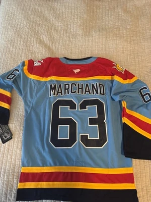 Camiseta deportiva Brad Marchand Florida Panthers azul retro para hombre talla grande (52) NUEVA Foto 1 de 4